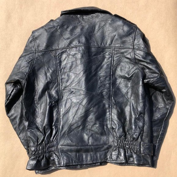 Leather Biker / Motorcycle Jacket Size Medium - Picture 4 of 8